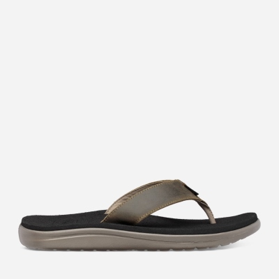 Teva Men's Voya Leather Flip Flops Sale NZ (MFBJD-3920)